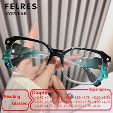 Unisex Classic Square Reading Glasses Anti Blue Light Fashion Full Frame Glasses