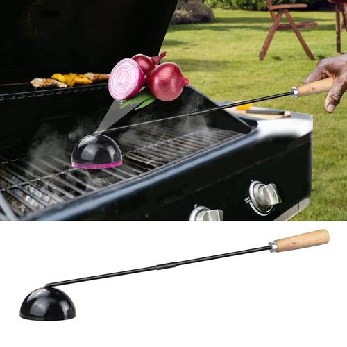 BBQ Grill Cleaner Brush - Bristle-Free Design with Onion Holder