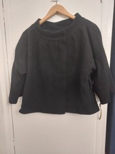 Tara Jarmon Black Stud Up Poncho Coat 10