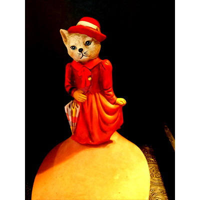 Elegant~''Miss Kitty'' In A Red Dress