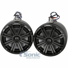 2) Kicker 45KMTC8 8" Loaded Marine Cans w/ 45KM84L Wakeboard Tower Speakers