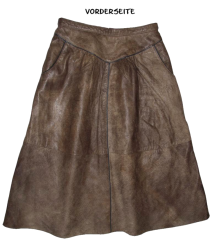 FALDA DE CUERO larga / falda antigua marrón aprox. 40/42 - ¡una parte de mucha PIEL! - Imagen 1 de 2