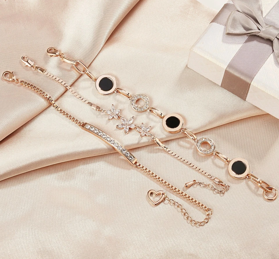 MULTIPLE CHOICE 18K Rose Gold Filled Simulated Crystal Agate Stylish Bracelet - Image 4 of 4