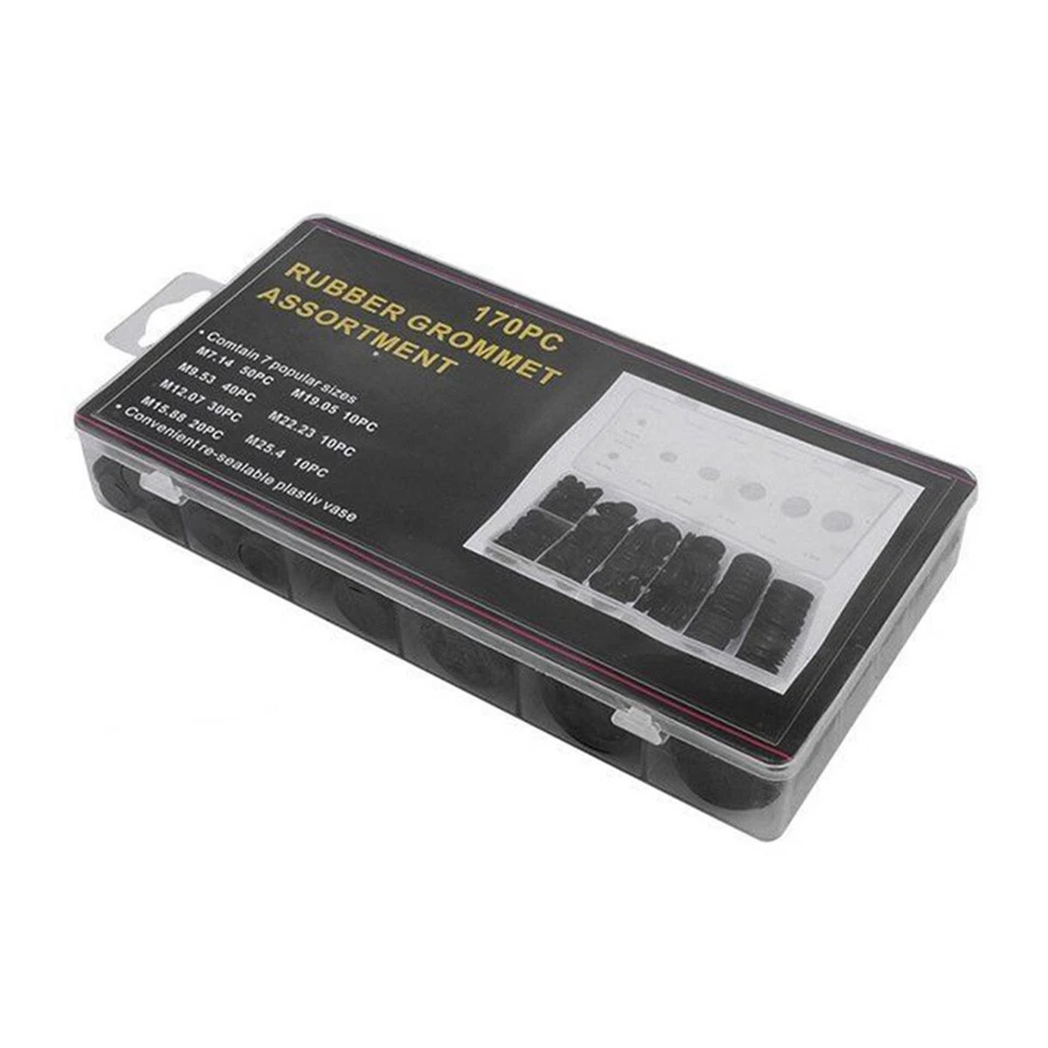 Car Rubber Grommet Firewall Hole Plug Set Electrical Wire Gasket Assortment Kit Foto 4 de 4
