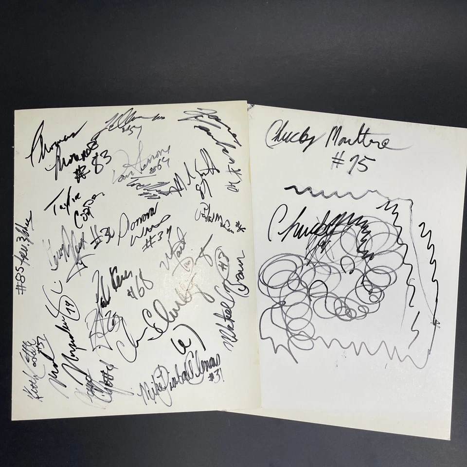 Autógrafos de varias futuras estrellas deportivas de 1991 incluyen Rocket Ismail, Mike Clemons Foto 2 de 4