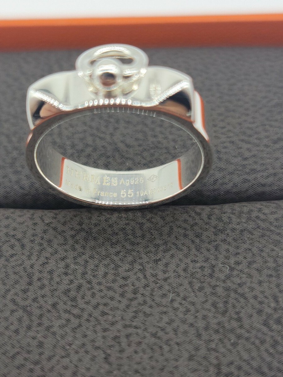 HERMES, Sterling silver Collier de Chien ring , small model