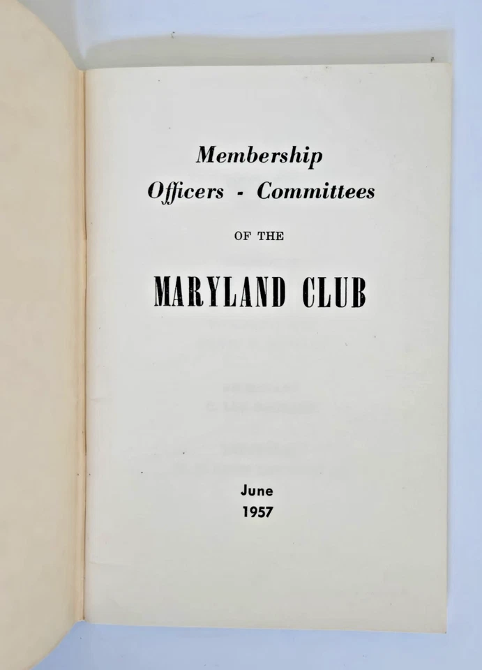 Книги Maryland Club 1957 — Конституция и членство — Вандербильт — Дюпон - Изображение 3 из 4