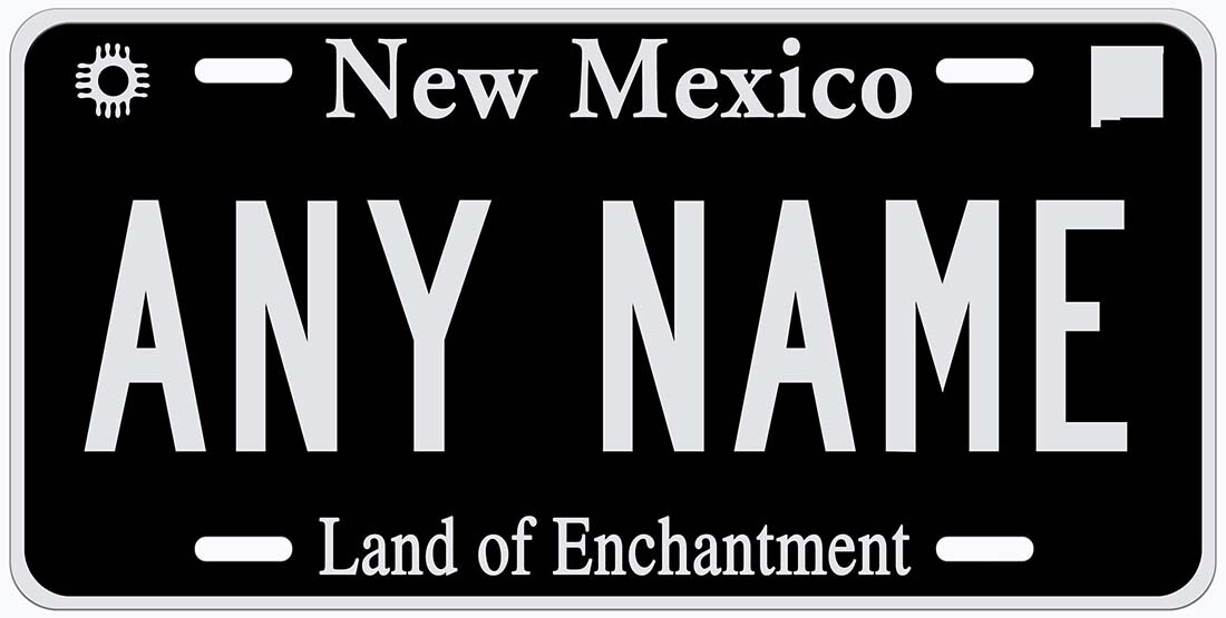 New Mexico Black Silver Personalized Novelty Car Auto License