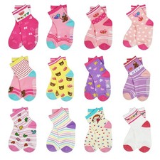 12 Pairs Toddler Grips Socks Non Slip Kids Boys Girls Grippy 1-7 Years