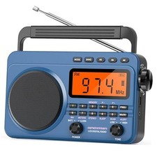 Digital AM FM Shortwave Radio with Best Reception,4000mAh Rechargeable Blue