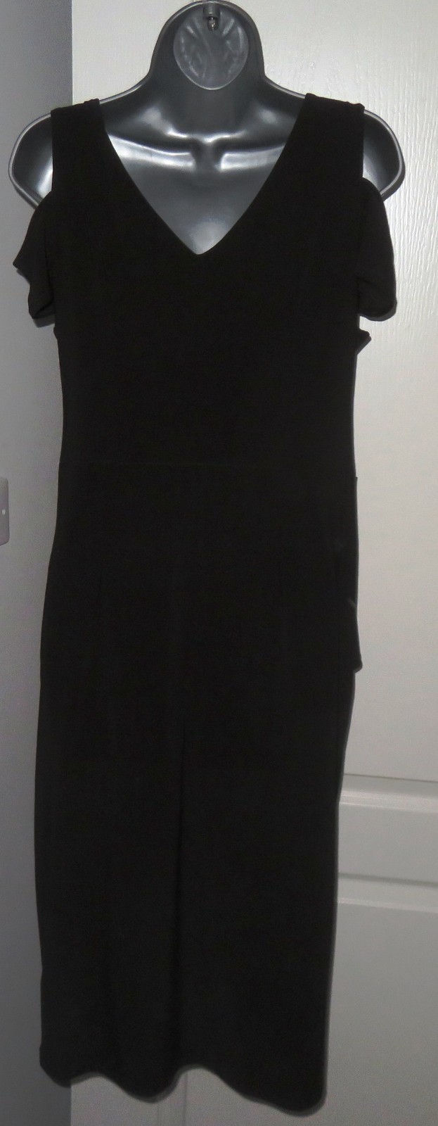 BRAVISSIMO Women's Black Cold Shoulder Lined Drape Curvy Wedding Dress UK 14 image 5