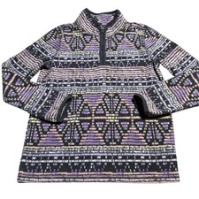 Oshkosh Fleece 1/4 Zip Pullover Sweater Geometric Floral Spring Outdoor Girls 8