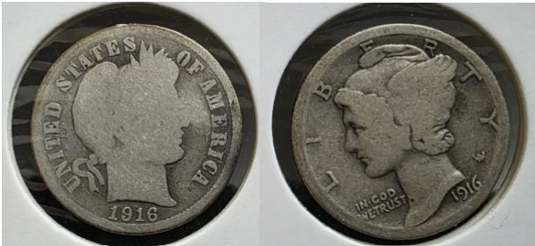 1916 Year Barber US Dimes (1892-1916) for sale | eBay