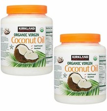 2 x Kirkland Organic Virgin Coconut Oil Cold Pressed Unrefined 2.48L 84 FL OZ 