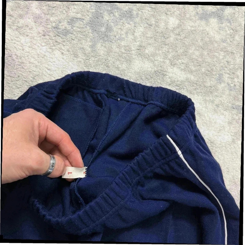 Vintage Navy Cotton Pleated-Style 1990's Baggy Oversized Bottoms Size Large image 4