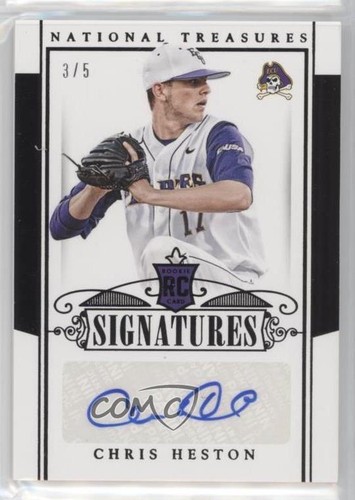 2015 National Treasures College Century Black /5 Chris Heston Rookie Auto RC