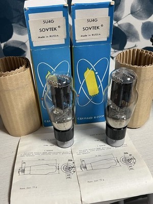 Sovtek 5U4G Rectifier Vacuum Tube Pair Tested Near Mint JAPAN