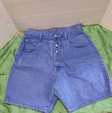 Gitano High Waist Cotton Denium Shorts Women's Sz S 1980's Button Fly Mom Jeans