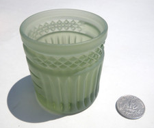 Sea Glass, Green Tea Light Holder with a Beautiful Pressed Pattern