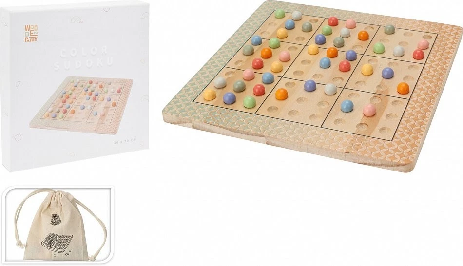 Sudoku Brettspiel 20x20cm Einzelspieler Holz Strategiespiel Geduldsspiel Denk - Bild 2 von 4