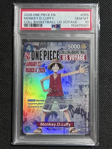 2026 ONE PIECE PROMOS COLLEGE BASKETBALL: US VOYAGE MONKEY D. LUFFY PSA 10