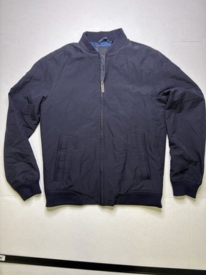 Ted Baker Mens Navy Blue Full Zip Lightweight Bomber Jacket Size 2 (small). B5