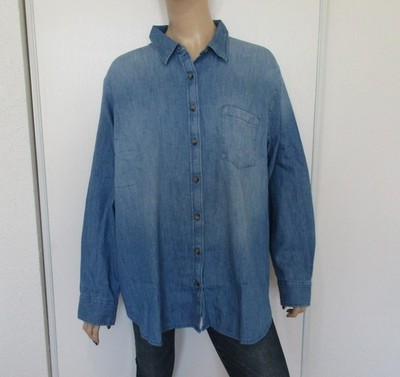 New OLD NAVY Size 2X Womens Long Sleeve Top Button Down Denim Shirt