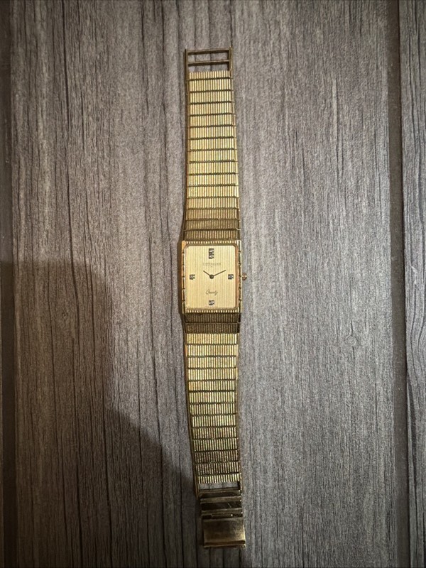 Vtg 1982 Wittnauer Longines 5 Diamonds Gold Plated Quartz Gents Watch For Repair