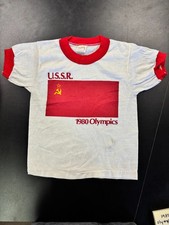 U.S.S.R. 1980 Olympics Vintage Ringer Kids Shirt
