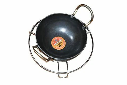 Iron Deep Bottom Kadhai ,Wok with Handle 7 Inches