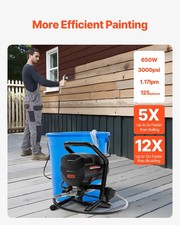 Stand Airless Paint Sprayer, 650W High Efficiency Airless Sprayer, 3000PSI Elec