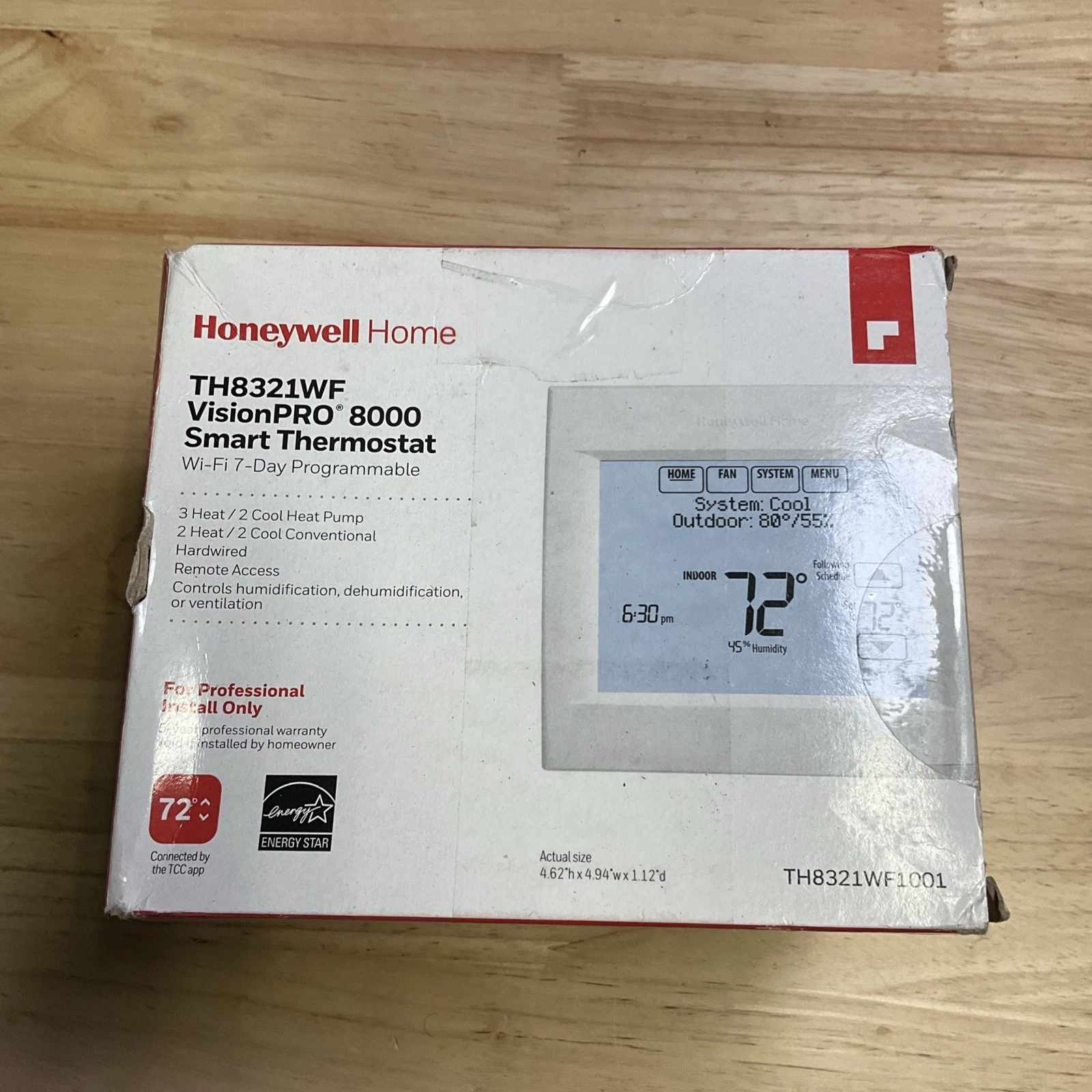Honeywell TH8321WF1001 VisionPRO 8000 Wi-Fi 7-Day Programmable Thermostat SEALED