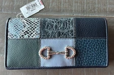 Brighton Off The Grid Blue Rockmore Patchwork Wallet Crossbody NWT ~Cottage Core