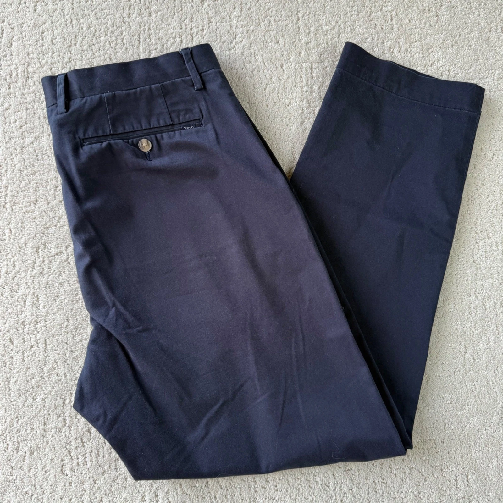 Polo Ralph Lauren Stretch Straight Fit Chino Pants Navy Blue 35x30