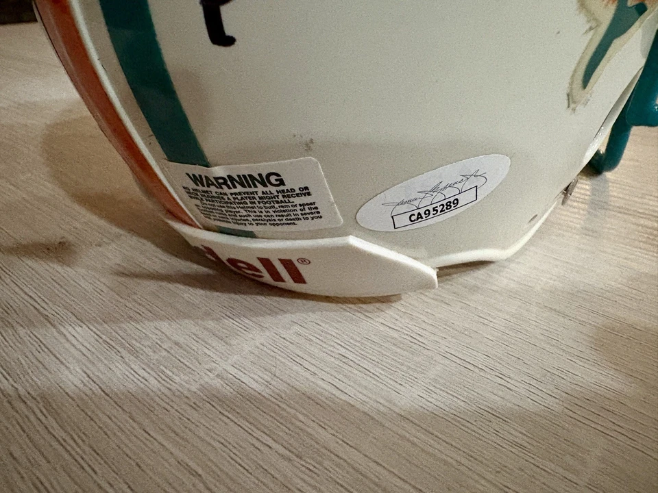 Miami Dolphins Bob Griese Earl Morrall Signed Mini Helmet JSA Certified - Image 3 of 4