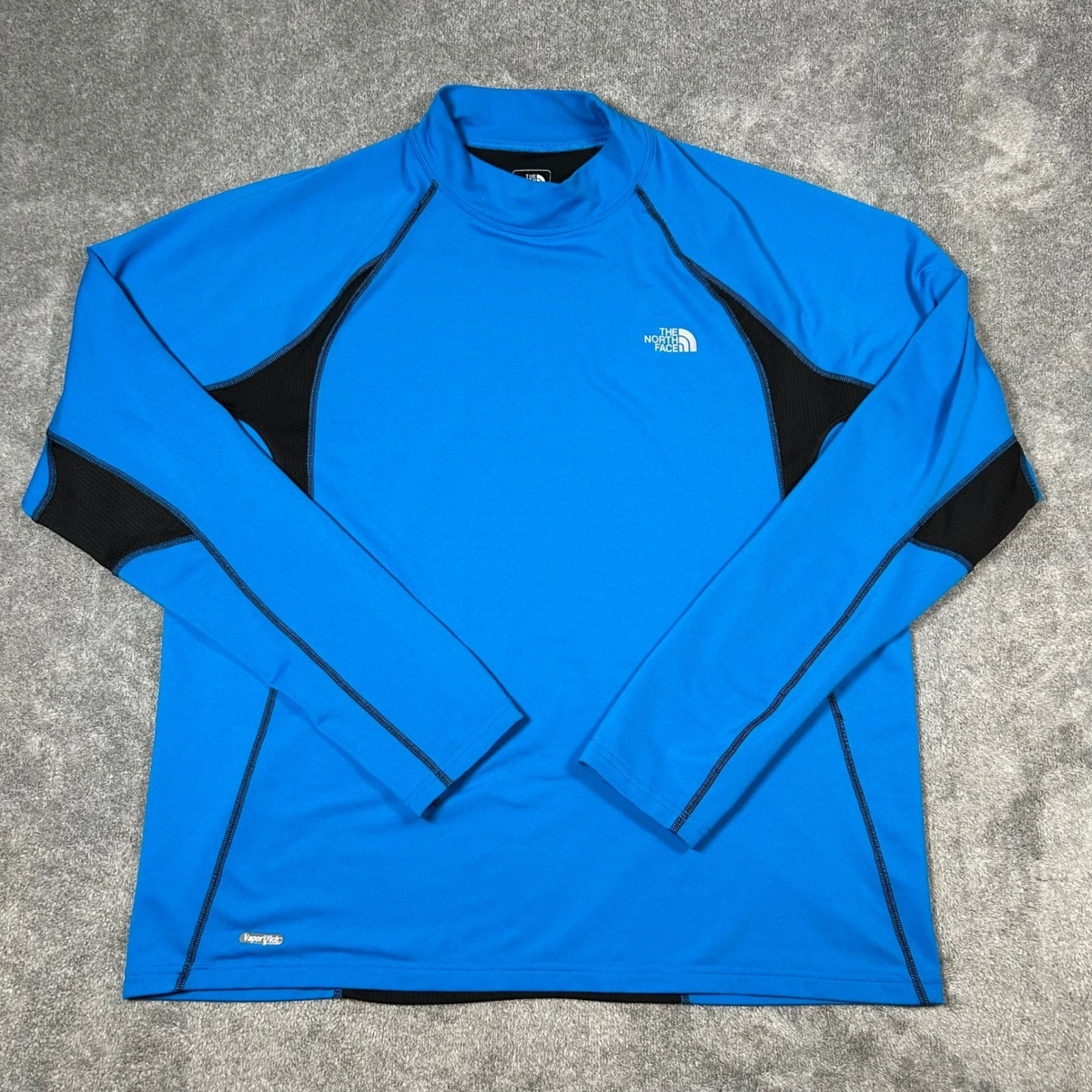 The North Face Mock Neck Sweater Flight Series Mens XL Blue Black VaporWick