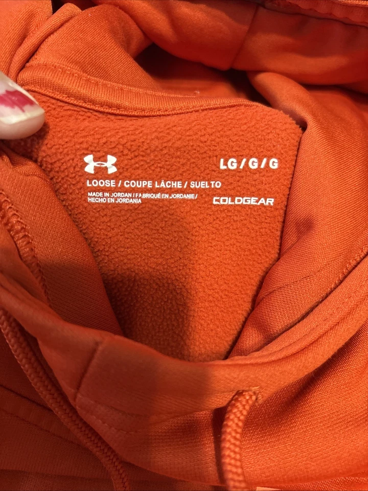 Sudadera con capucha Under Armour para hombre holgada polar talla XL naranja Foto 2 de 3