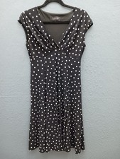 Black Label Women's Dress Size 4 Black Polka Dot V-Neck Cap Sleeve Wrap Above