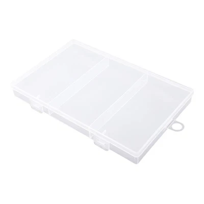 3 Grilles Transparent Boite de Rangement Plastique Récipient Compartiment Agenda - Photo 1/4
