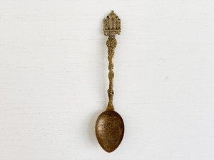 Vintage 1970s Ornate Italian Milan Cathedral Brass Souvenir Spoon