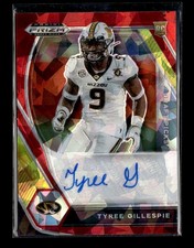 2021 Panini Prizm Draft #DPA-TGI Tyree Gillespie Draft Picks Autographs Red Ice
