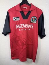 Vintage 1995/96 Blackburn Rovers Jersey Red Away w/1994-1995 Champions Badge S