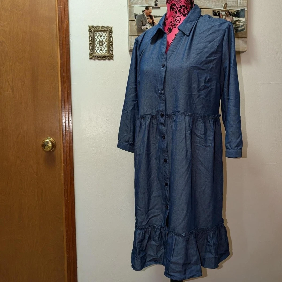 mlle gabrielle denim dress Mlle Gabrielle 2X Lightweight Denim Dress