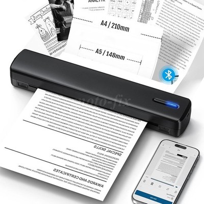 Tragbarer drahtloser A4 Thermo Tintenloser Drucker C80 Drucker Schwarz
