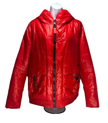 Women s Size XXL (50) Red Hooded Puffer Jacket HaiLuoZi Luxury Collection