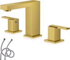 KENES Gold Widespread Bathroom Faucet Brushed Gold Two Handle Bathroom Sink Fauc