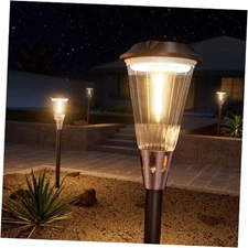 Bright Solar Pathway Lights Outdoor 2-in-1 Solar Lights 8 Pack Warm&Cool