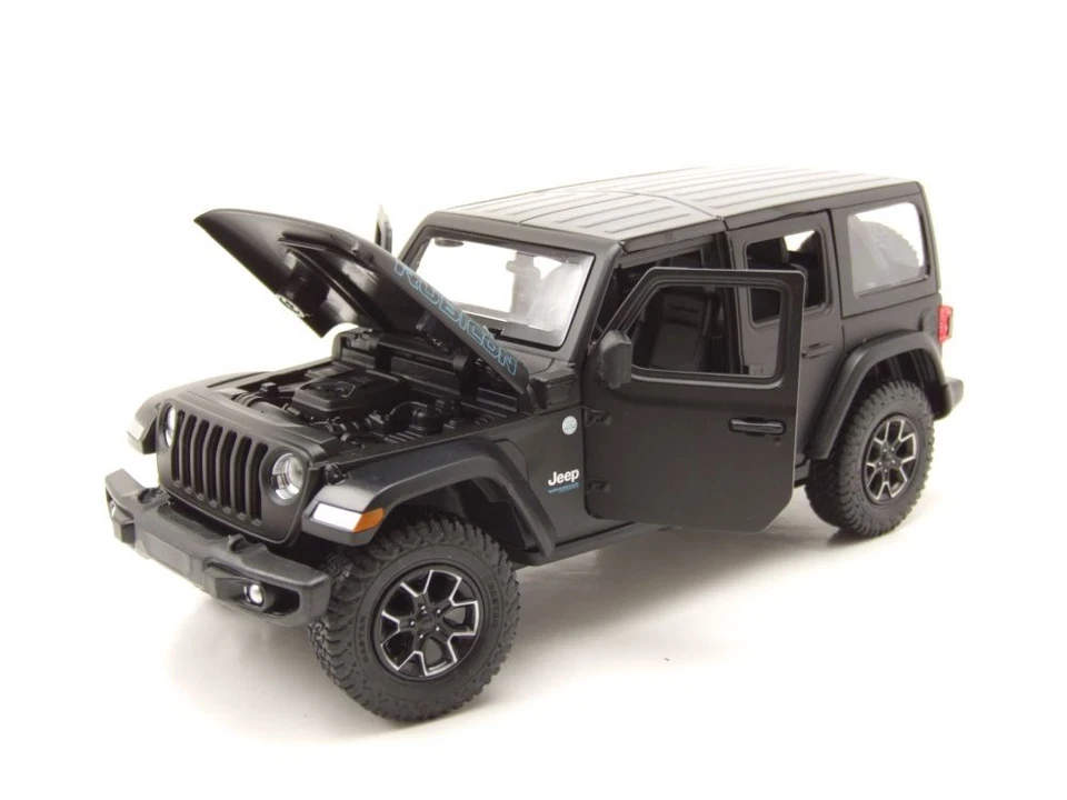 Jeep Wrangler Rubicon 4XE Nero Modellino 1:24 Rastar - Immagine 4 di 4
