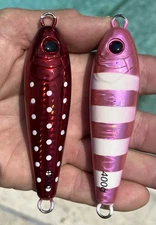 2 400g BLUEFIN TUNA  JIGS - Red  Pink Glow Heavy Bft Nighttime Fish Rockfish Bft