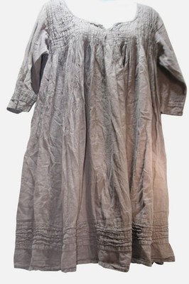 JP and Mattie Crinkle Cotton Dress Size P Mauve Boho Lagenlook Artsy AS-IS